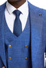 Men's Stacy Adams Peak Lapel Suit with Double Breasted Vest in Blue Windowpane Plaid 6 SM163H1-11-38R  - from alligatorwarehouse.com