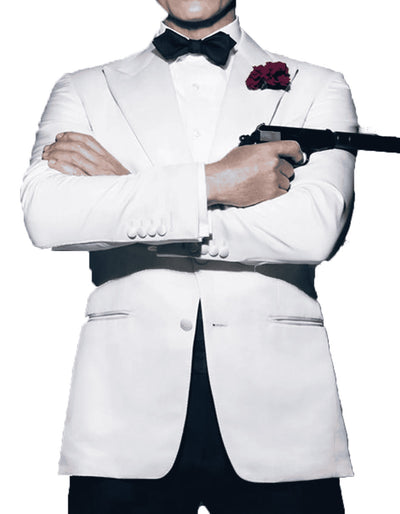 Mens 007 James Bond White  Sequin  Tuxedo 1   - from alligatorwarehouse.com