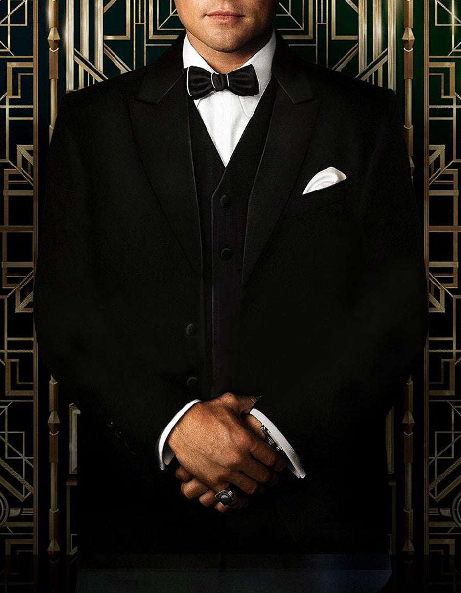 Mens Great Gatsby | Leonardo Dicaprio Vested Tuxedo in Black 1 X8-8335  - from alligatorwarehouse.com