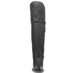 Dan Post Womens Jilted Black 20 Snip Toe Over-the-Knee Zipper Boot