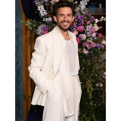 Jonathan Bailey Bridgerton Premiere White Suit 2   - from alligatorwarehouse.com