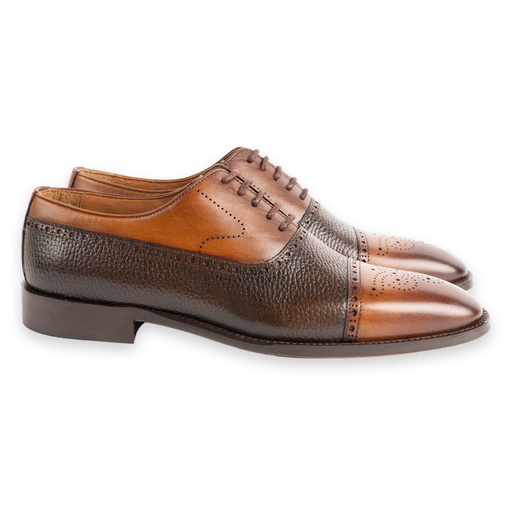 P0005223 -Kand -Two Lace up-Brown+Tan