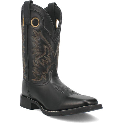 Laredo Kane Black Leather Broad Square Toe Boots for Men 2 7910_8_D  - from alligatorwarehouse.com