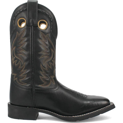 Laredo Kane Black Leather Broad Square Toe Boots for Men 1 7910_8_D  - from alligatorwarehouse.com
