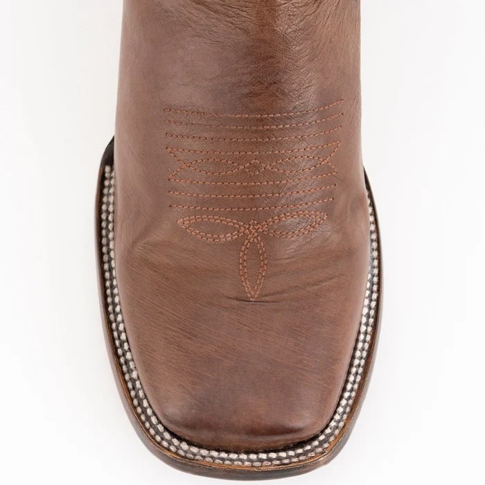 Ferinni Boot - Mens Dress Cowboy Boot  - Ferrini Men's Morgan Smooth Ostrich Square Toe Boots Handcrafted - Kango Brown  in Kango Brown