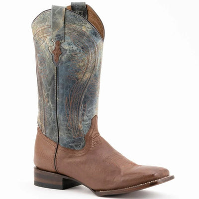 Ferinni Boot - Mens Dress Cowboy Boot  - Ferrini Men's Morgan Smooth Ostrich Square Toe Boots Handcrafted - Kango Brown  in Kango Brown 1 10293-07-080-D  - from alligatorwarehouse.com
