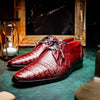 Marco Di Milano Lacio Men's Shoes Wine Exotic Crocodile Derby Oxfords 12 LACIO_CAIMAN FUSCUS_WINE_8.5  - from alligatorwarehouse.com