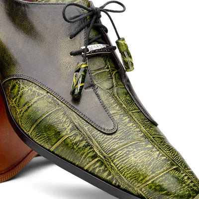 Marco Di Milano Anzio Exotic Alligator & Calfskin Leather Green Oxfords 5 ANZIO_ALLIGATOR_GREEN_8  - from alligatorwarehouse.com