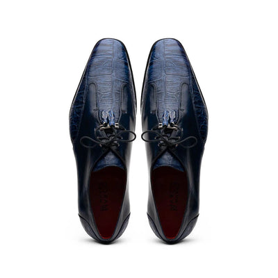 Marco Di Milano Anzio Exotic Alligator & Calfskin Leather Blue Oxfords 3 ANZIO_ALLIGATOR_BLUE JEANS_8  - from alligatorwarehouse.com