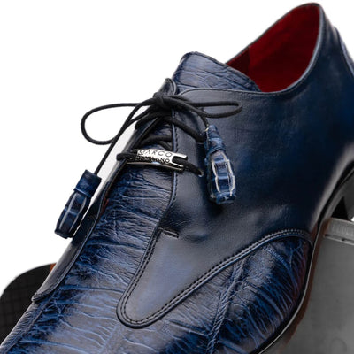 Marco Di Milano Anzio Exotic Alligator & Calfskin Leather Blue Oxfords 5 ANZIO_ALLIGATOR_BLUE JEANS_8  - from alligatorwarehouse.com