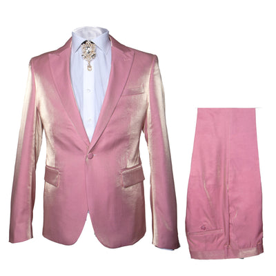 Rossi Man LEO RM1602 – Men's 3-Piece Slim Fit Suit in Pink | Modern Classic Formalwear 1   - from alligatorwarehouse.com