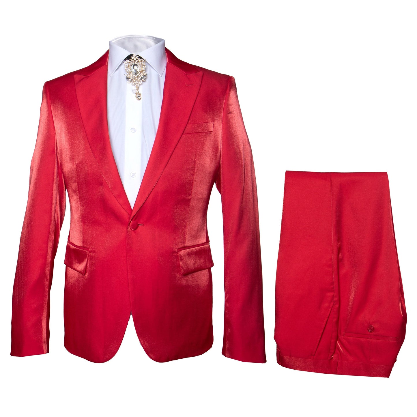 Rossi Man LEO RM1621 – Red Slim Fit 3-Piece Designer Suit for Men