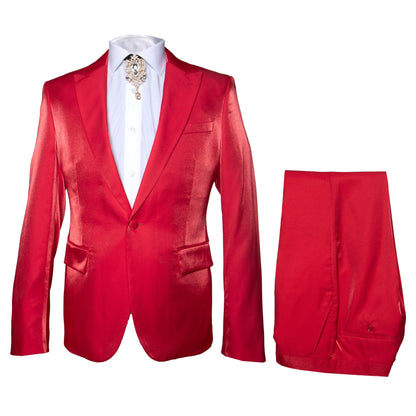 Rossi Man LEO RM1621 – Red Slim Fit 3-Piece Designer Suit for Men