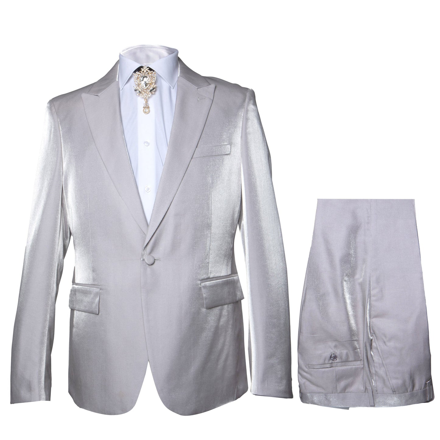Rossi Man LEO RM1622 – Off-White Slim Fit 3-Piece Designer Suit for Men