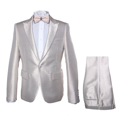Rossi Man LEO RM1642 – Off-White Shimmer Slim Fit 3-Piece Suit for Men 1   - from alligatorwarehouse.com