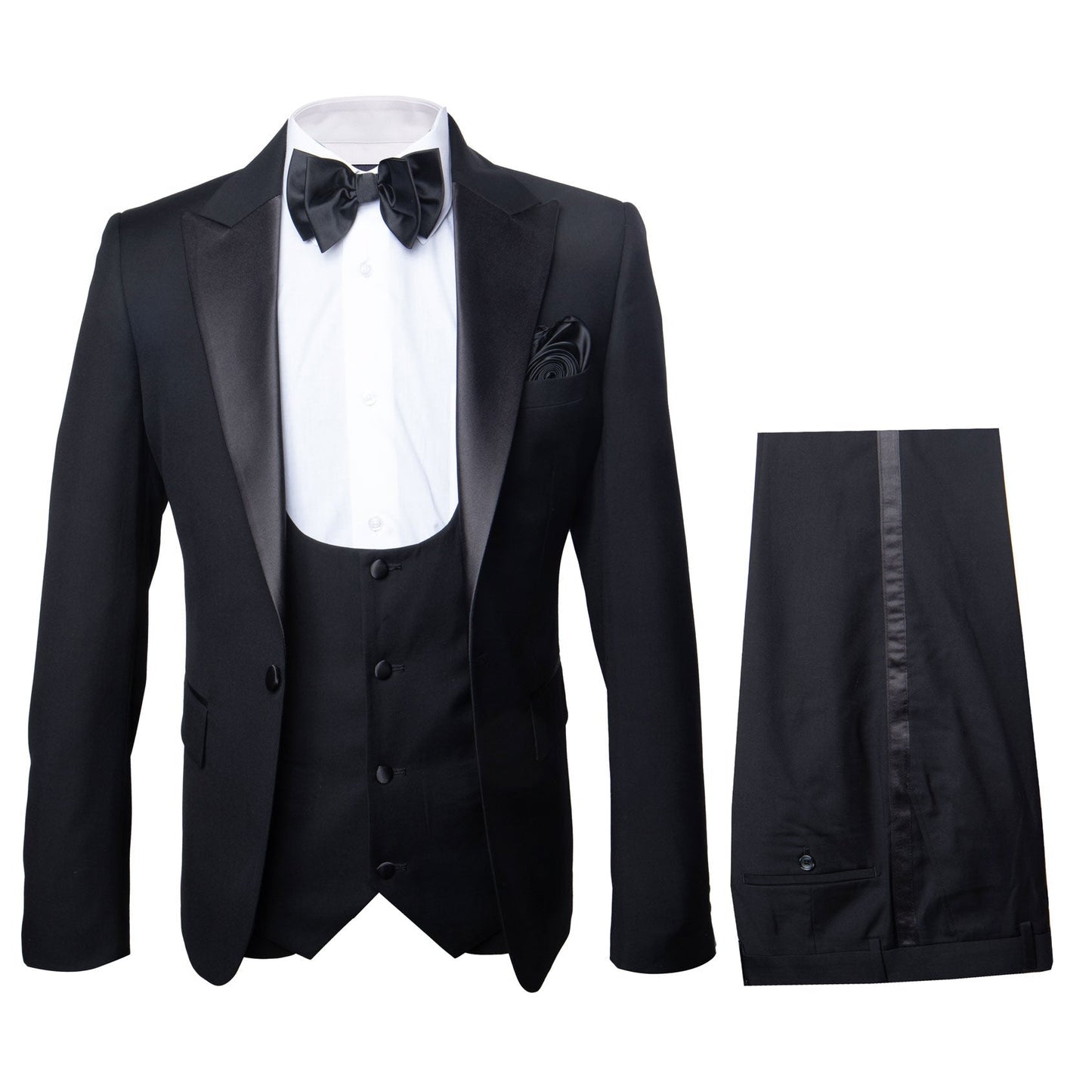 Rossi Man Leo Tuxedo RM1101 – Classic Black Formal Suit for Men | Timeless Tuxedo Style