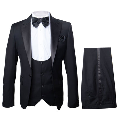 Rossi Man Leo Tuxedo RM1101 – Classic Black Formal Suit for Men | Timeless Tuxedo Style