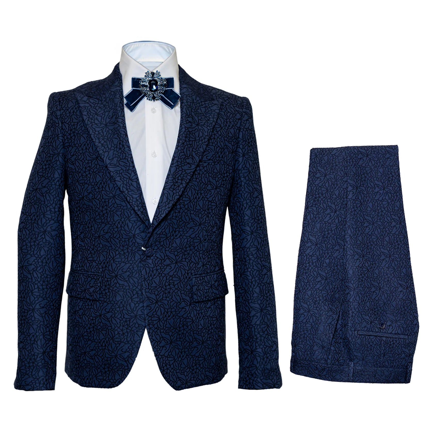 Seersucker Suit Peak Lapel Suit in Color 