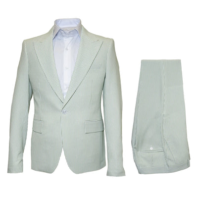 Seersucker Suit Peak Lapel Suit in Color 