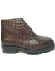 Los Altos All-Over Crocodile Lace Up Ankle Boots 8   - from alligatorwarehouse.com