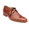 Men's Belvedere Lago Plain Toe American Alligator Dress Shoe in Cognac 2 MEN 14010 COGNAC-M-09  - from alligatorwarehouse.com