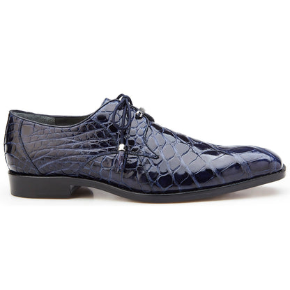 Belvedere Lago Navy Alligator Leather Luxury Shoe