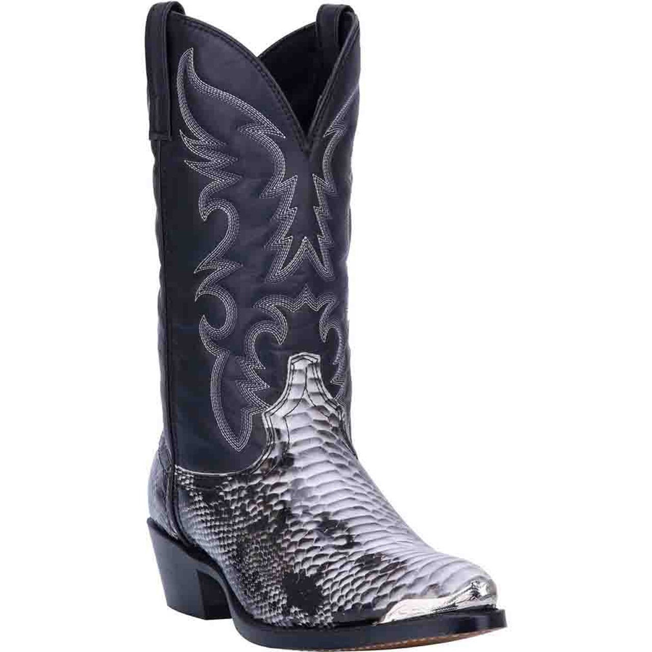 Laredo Monty Black & White Snake Print Men's Western Boots 2 68067_8_D  - from alligatorwarehouse.com