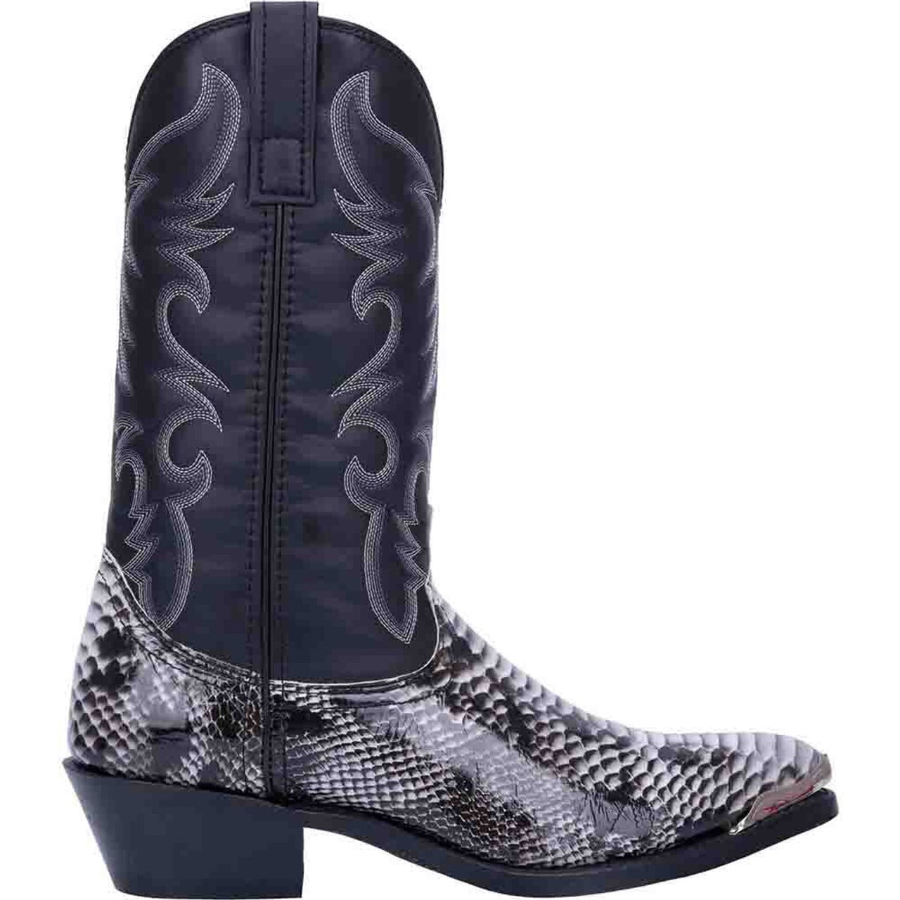 Laredo Monty Black & White Snake Print Men's Western Boots 1 68067_8_D  - from alligatorwarehouse.com