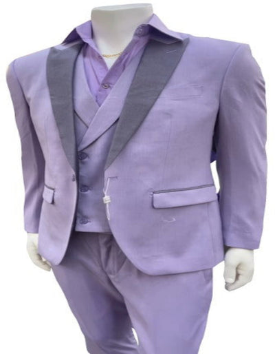 Mens Lavender Prom Tuxedo Suit - Vested Lilac Color Suit 1   - from alligatorwarehouse.com