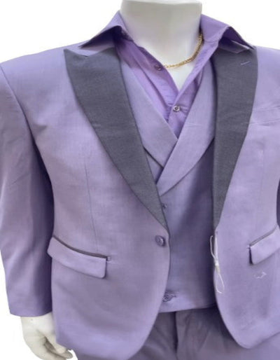 Mens Lavender Prom Tuxedo Suit - Vested Lilac Color Suit 4   - from alligatorwarehouse.com