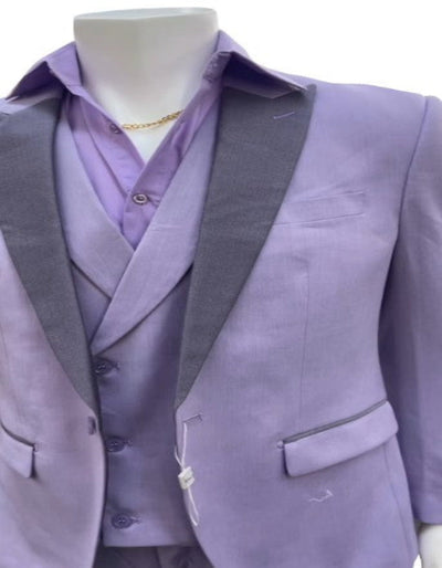 Mens Lavender Prom Tuxedo Suit - Vested Lilac Color Suit 3   - from alligatorwarehouse.com