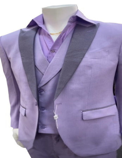 Mens Lavender Prom Tuxedo Suit - Vested Lilac Color Suit 2   - from alligatorwarehouse.com