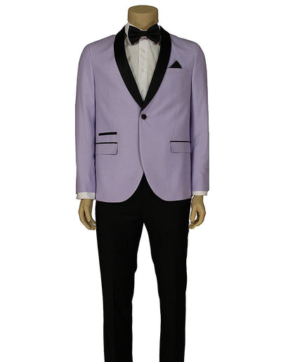 Mens Slim Fit 1 Button Shawl Lapel Prom Tuxedo in Lavender 1 WO-7732  - from alligatorwarehouse.com