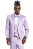 Men's One Button Vested Shiny Satin Sharkskin Prom & Wedding Lavender Party Suit Lavender Prom Tuxedos 2 NI-6601  - from alligatorwarehouse.com
