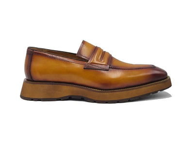 Leather Penny Loafer in Chunky Sole 3 KS522-01COGNAC8  - from alligatorwarehouse.com