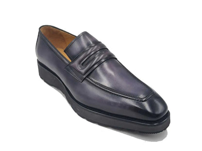 Carrucci Leather Penny Loafer in Chunky Sole
