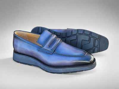 Leather Penny Loafer in Chunky Sole 11 KS522-01COGNAC8  - from alligatorwarehouse.com