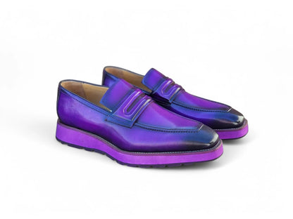 Carrucci Leather Penny Loafer in Chunky Sole