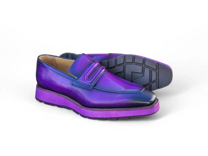 Carrucci Leather Penny Loafer in Chunky Sole