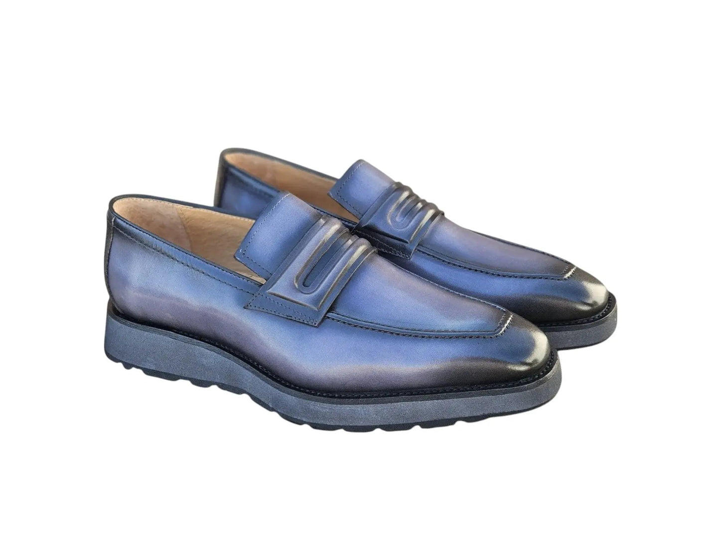 Carrucci Leather Penny Loafer in Chunky Sole