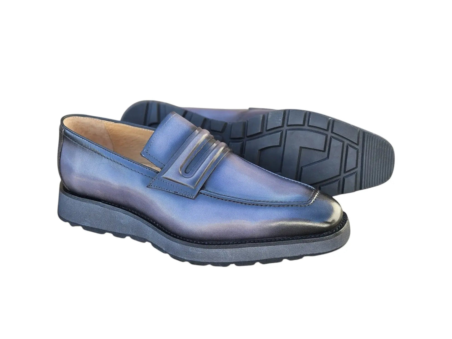 Carrucci Leather Penny Loafer in Chunky Sole