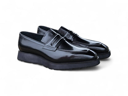 Carrucci Leather Penny Loafer in Chunky Sole