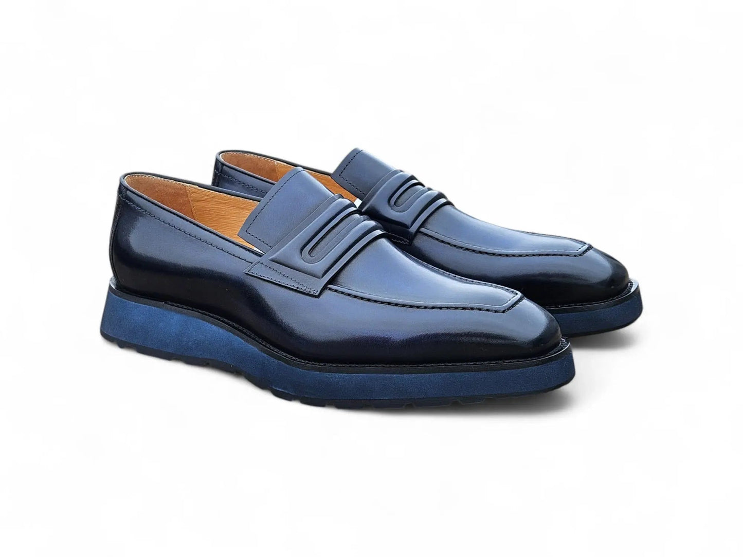 Carrucci Leather Penny Loafer in Chunky Sole
