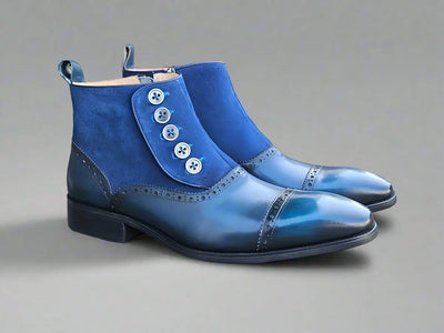 Leather & Suede Slip-On Boot 1 KB503-20SCNAVY85  - from alligatorwarehouse.com