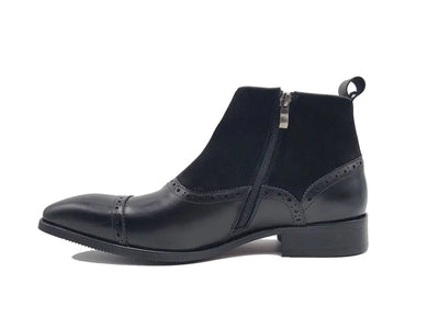 Leather & Suede Slip-On Boot 4 KB503-20SCNAVY85  - from alligatorwarehouse.com