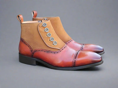 Leather & Suede Slip-On Boot 5 KB503-20SCNAVY85  - from alligatorwarehouse.com