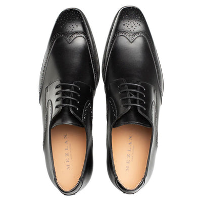 Men's Tasso Calfskin Leather Black Derby Oxfords By Mezlan Made In Spain Brand 3   - from alligatorwarehouse.com