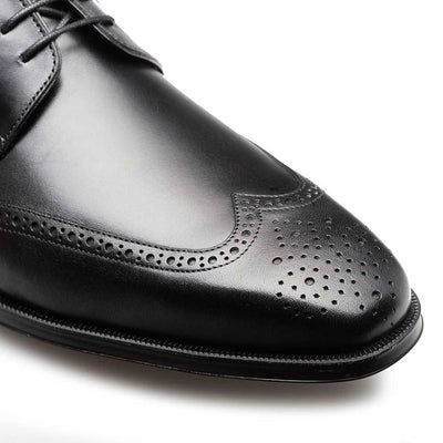 Men's Tasso Calfskin Leather Black Derby Oxfords By Mezlan Made In Spain Brand 4   - from alligatorwarehouse.com