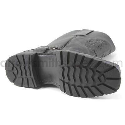 Los Altos Men's Black Genuine Caiman Leather Biker Boots 2   - from alligatorwarehouse.com