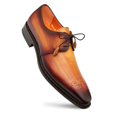 Principe Patina Leather Derby Tan/Rust By Mezlan Made In Spain Brand 1   - from alligatorwarehouse.com